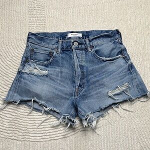 Moussy Vintage Distressed Blue Jean Shorts Size 26